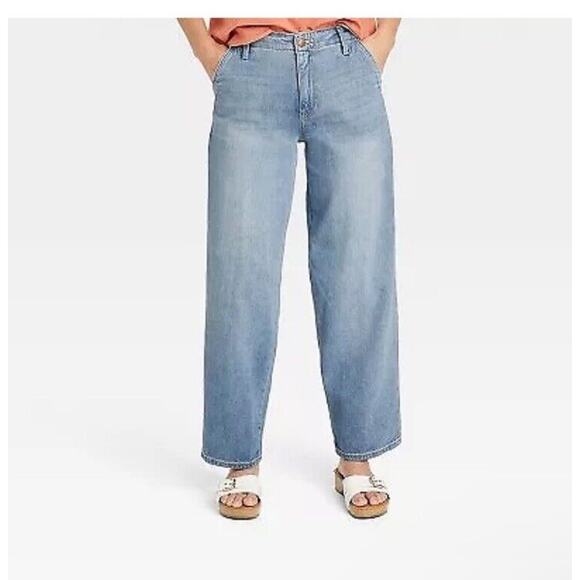 Women's High-Rise Straight Jeans - Universal Thread Medium Wash 0 Target - Picture 1 of 6